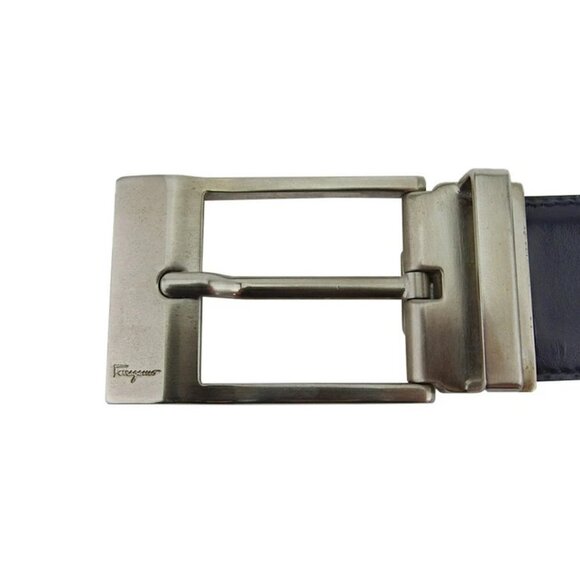 Salvatore Ferragamo belt Black Brown Silver Women Authentic secondhand